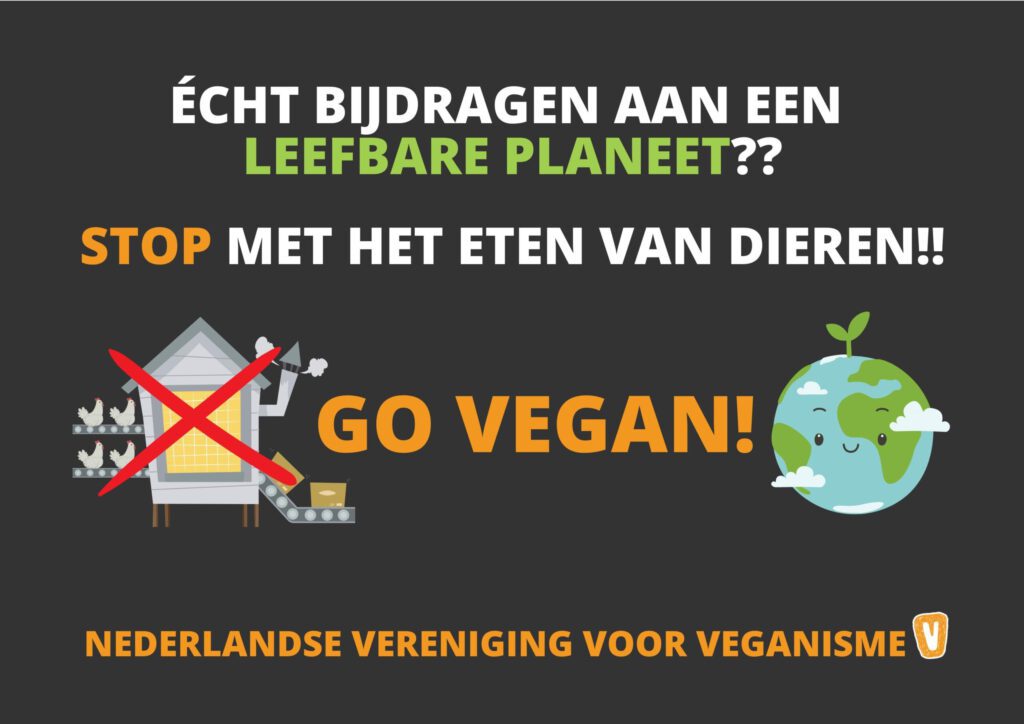 Klimaatmars signs (Nederlandse Vereniging voor Veganisme)