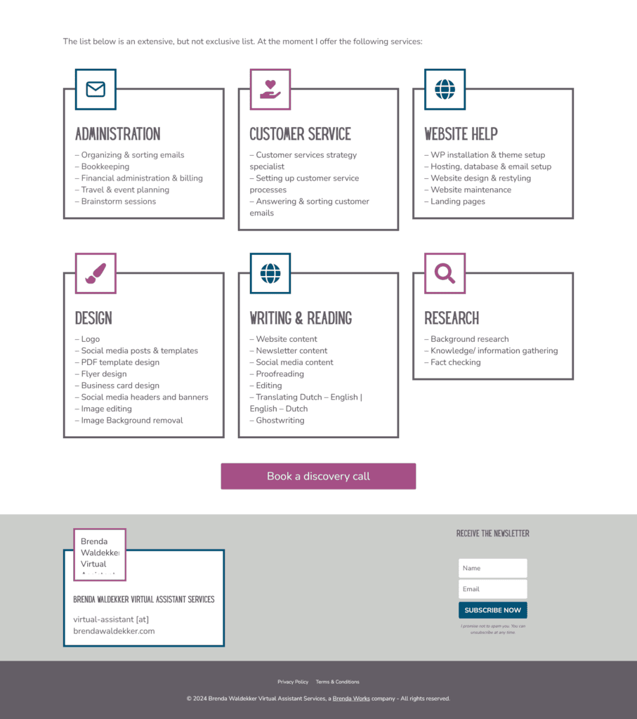 BW Virtual Assistant Services - Design & WP Install