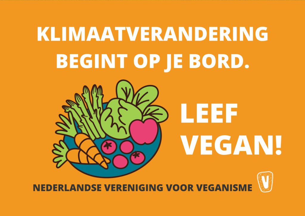 Klimaatmars signs (Nederlandse Vereniging voor Veganisme)