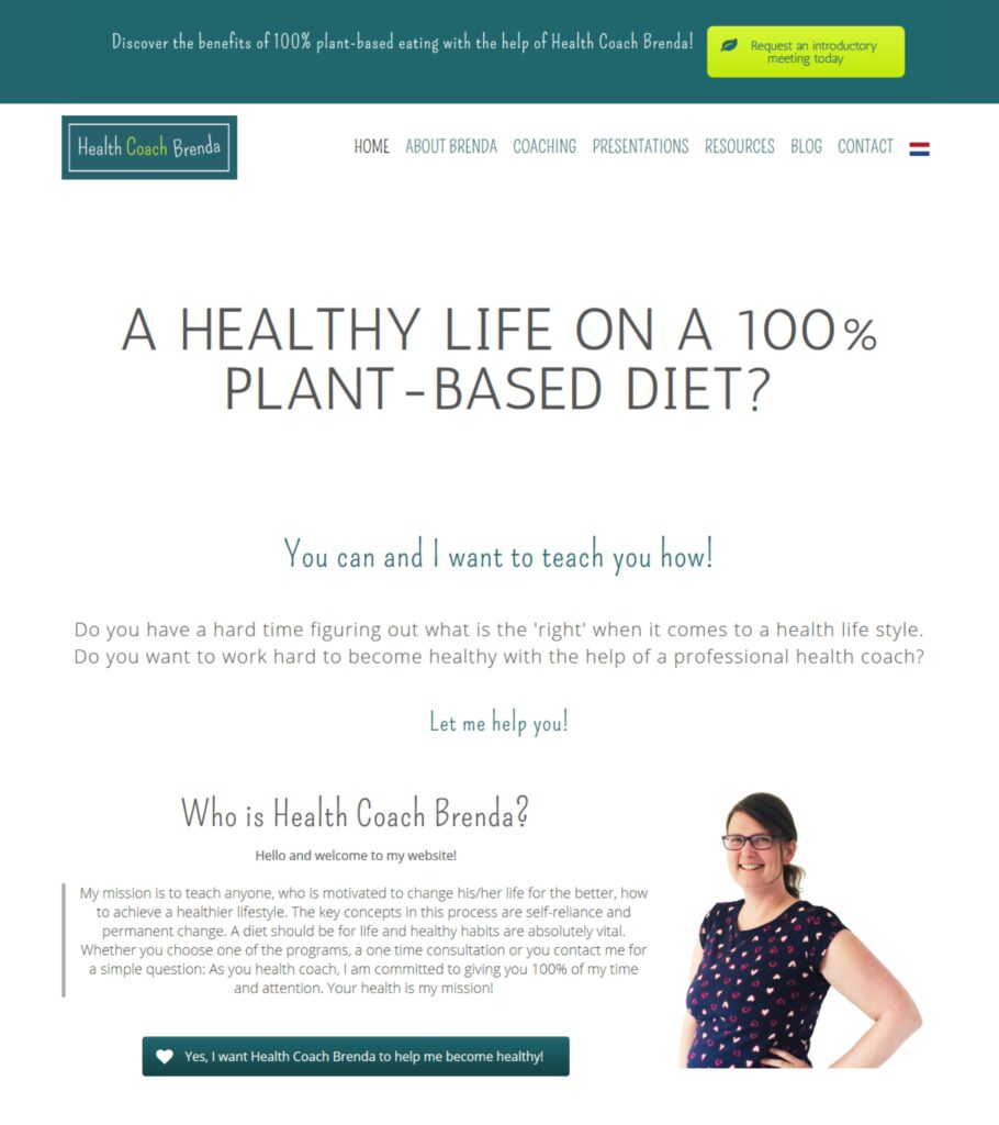 Health Coach Brenda - Design & WP install